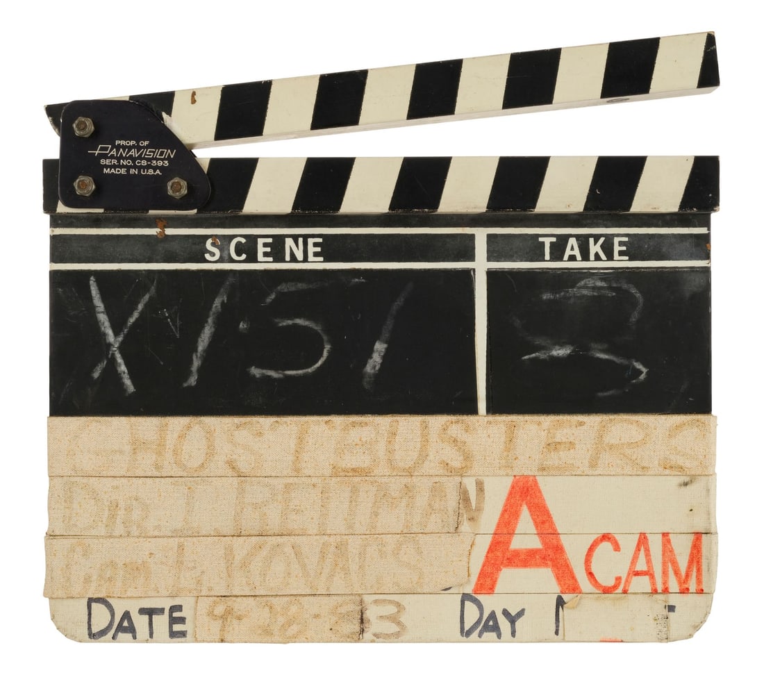 127. GHOSTBUSTERS (1984) - Joseph E. Thibo Collection: "A" Unit Clapperboard with Call Sheet and: B