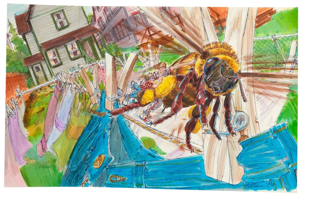 164. HONEY, I SHRUNK THE KIDS (1989) - Hand-Painted Martin A. Kline Bee Ride Concept Artwork: B