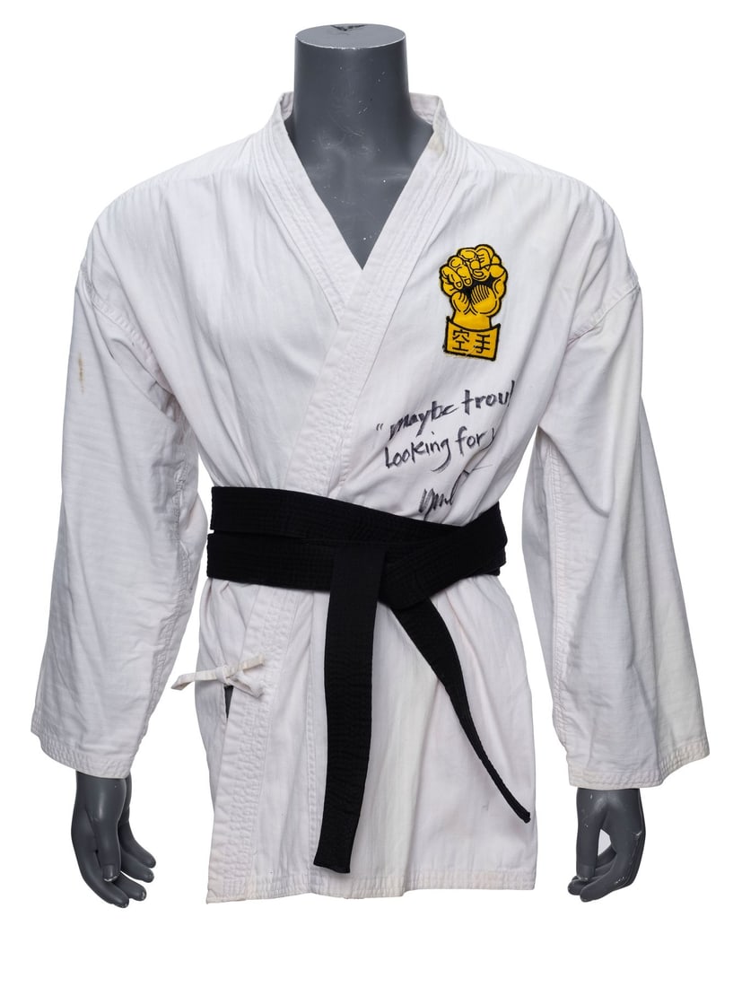 197. THE KARATE KID PART II (1986) - Yuji Okumoto-Autographed Chozen Toguchi Karate Gi: B