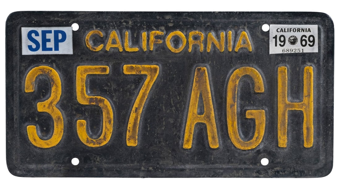267. ONCE UPON A TIME... IN HOLLYWOOD (2019) - Manson Family's 1959 Ford Galaxie Back License Plate: B