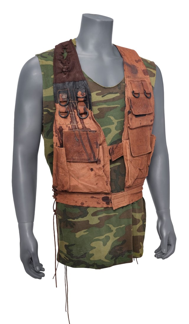 276. PREDATOR (1987) - Alan "Dutch" Schaefer's (Arnold Schwarzenegger) Distressed Vest, Shirt, and: B