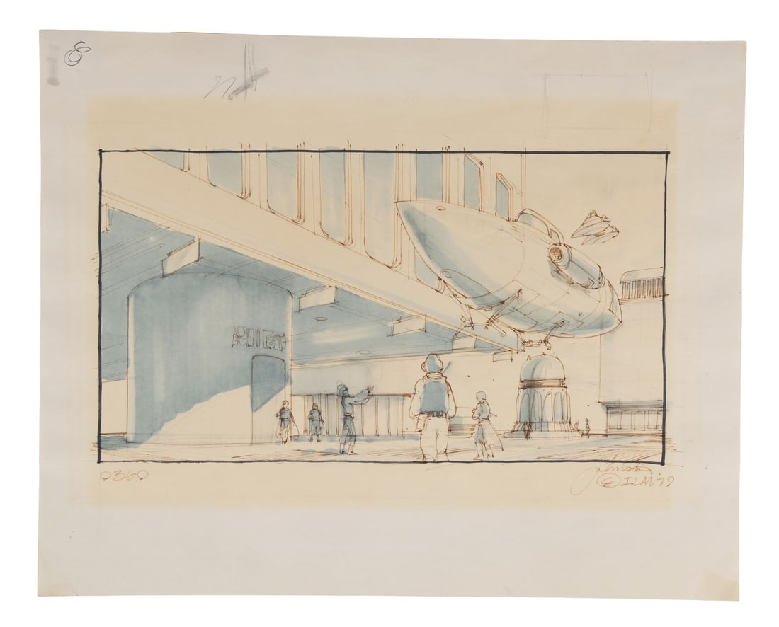 358. STAR WARS: THE EMPIRE STRIKES BACK (1980) - Joe Johnston Hand-Painted Cloud City Landing Bay: B