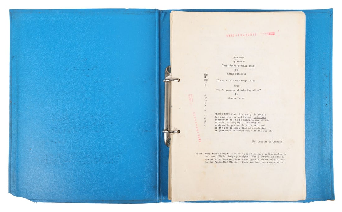 360. STAR WARS: THE EMPIRE STRIKES BACK (1980) - Rare Bound Second Draft Script Featuring Secret: B