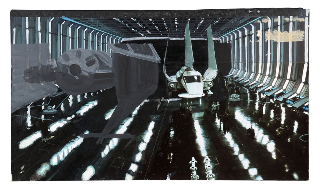 368. STAR WARS: RETURN OF THE JEDI (1983) - Hand-Painted Frank Ordaz Arrival at the Death Star: B