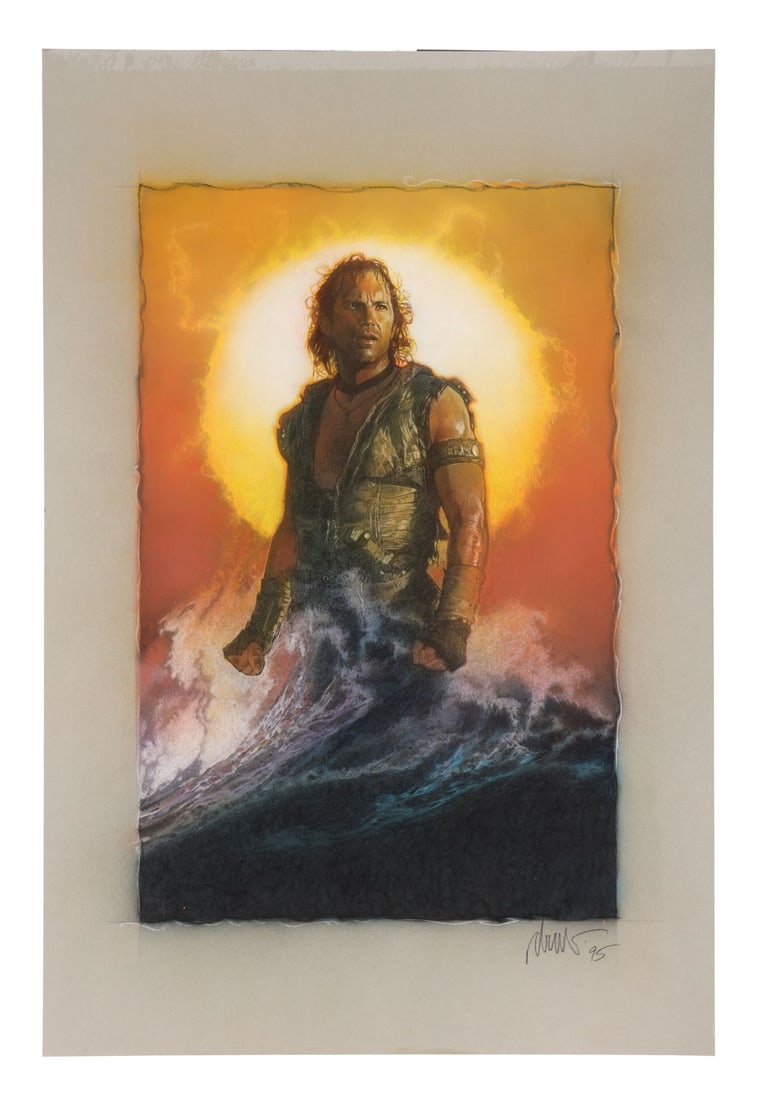 419. WATERWORLD (1995) - Drew Struzan-Signed and Hand-Painted Large Comprehensive Artwork on: B