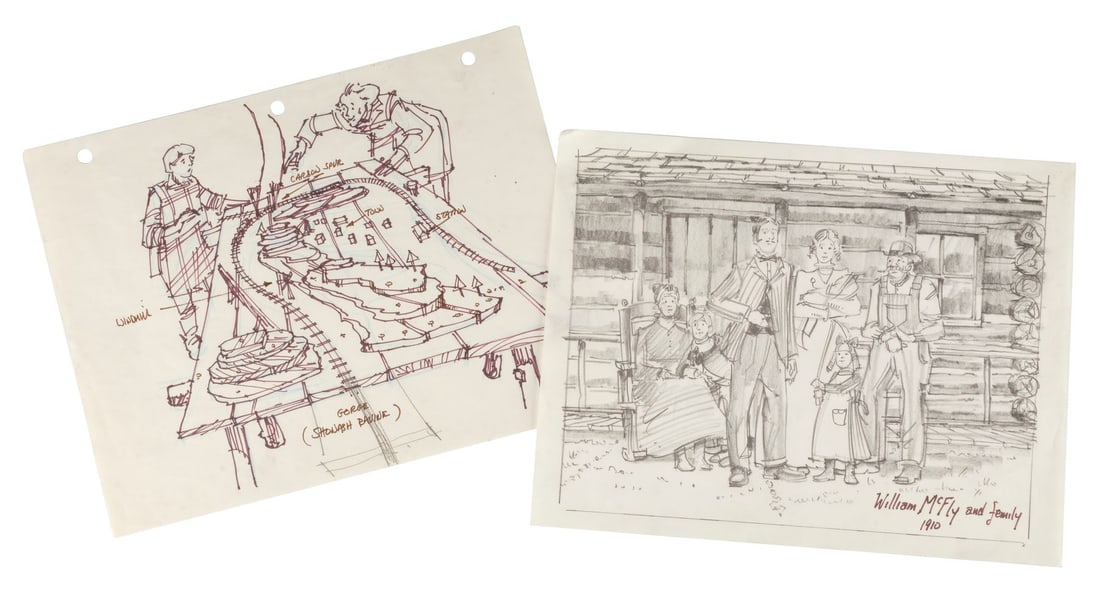 481. BACK TO THE FUTURE PART III (1990) - Pair of Hand-Drawn Martin A. Kline "William McFly and: B