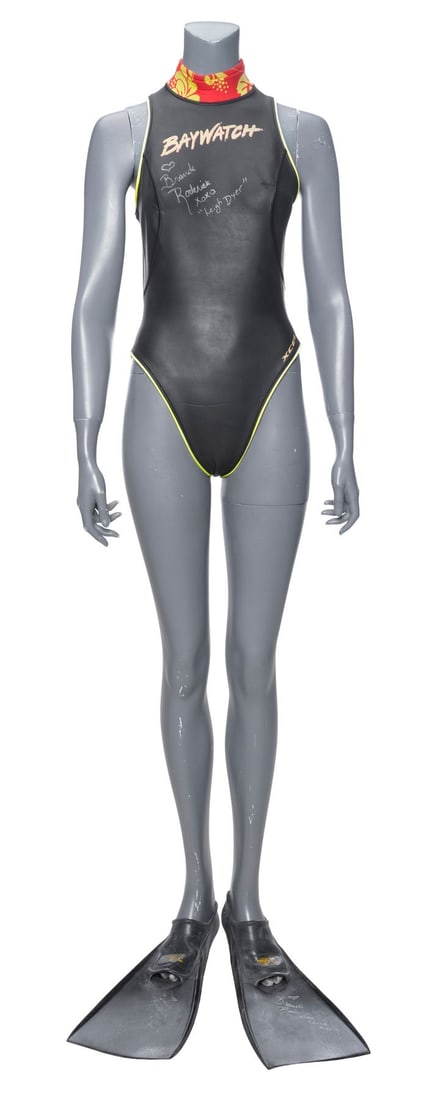 516. BAYWATCH (T.V. SERIES, 1989 - 2003) - Brande Roderick-Autographed Leigh Dyer's Wetsuit and Swim: B