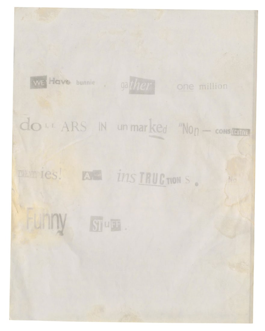 525. THE BIG LEBOWSKI (1998) - Bunny Lebowski's (Tara Reid) Ransom Letter: B