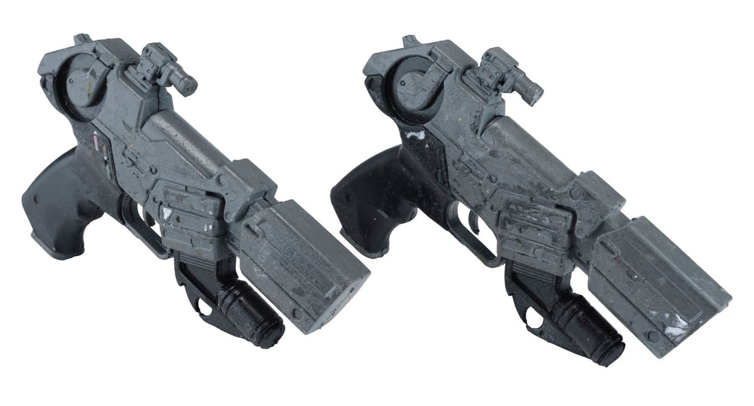 533. BLADE: TRINITY (2004) - Hannibal King's Pair of Stunt Rubber Nightstalker Pistols: B