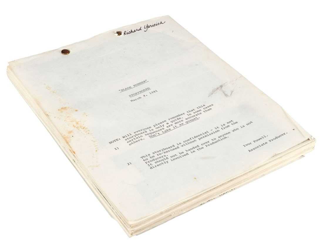 535. BLADE RUNNER (1982) - Richard Yuricich Collection: Bound Printed Production Storyboard Packet: B