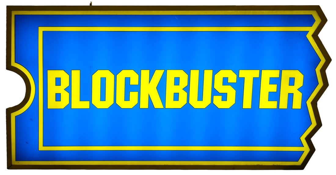 538. BLOCKBUSTER - Light-Up Blockbuster Video Store "Ticket Stub" Sign: B