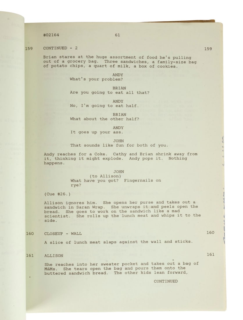 547. THE BREAKFAST CLUB (1985) - Bound Second Draft Script - 7