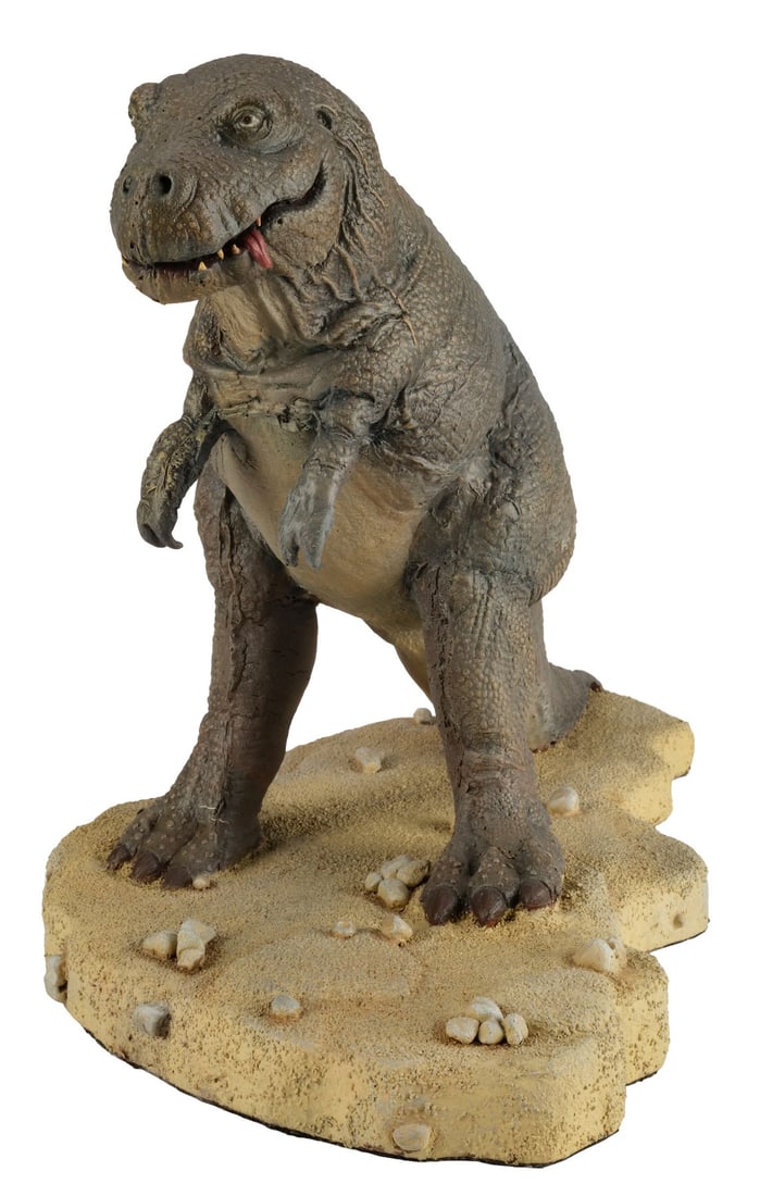 575. CAVEMAN (1981) - Drunken Tyrannosaurus Rex Stop-Motion Puppet Casting: B