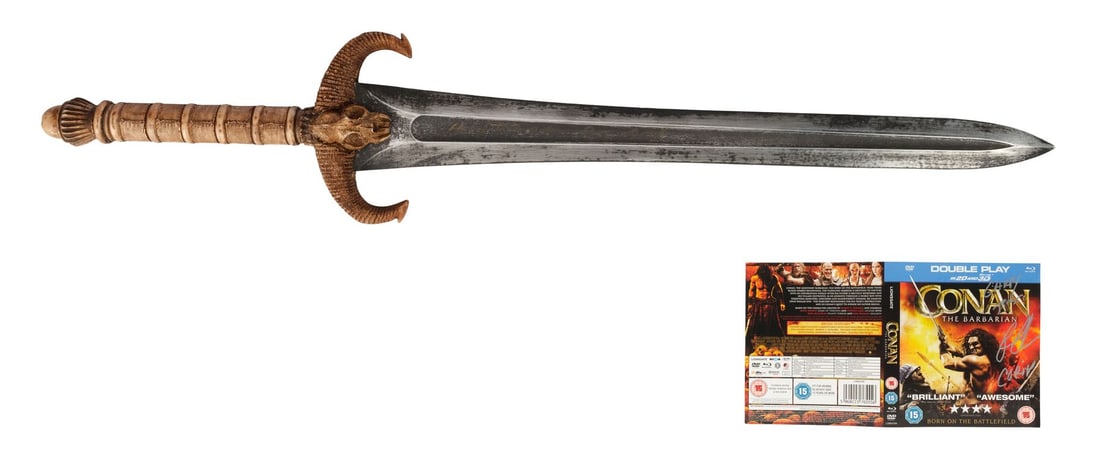 591. CONAN THE BARBARIAN (2011) - Jason Momoa-Autographed Conan's Sword with Ron Perlman-Autographed: B