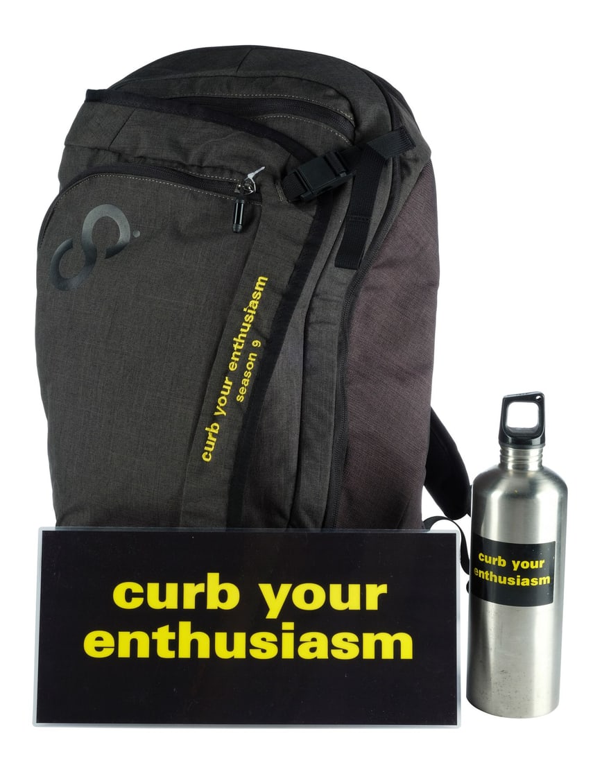 604. CURB YOUR ENTHUSIASM (T.V. SERIES, 2000 - 2024) - Season 9 Backpack and Water Bottle Crew Gifts: B