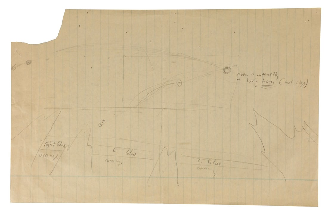 636. E.T. THE EXTRA-TERRESTRIAL (1982) - Hand-Drawn and Annotated Steven Spielberg Spaceship VFX: B