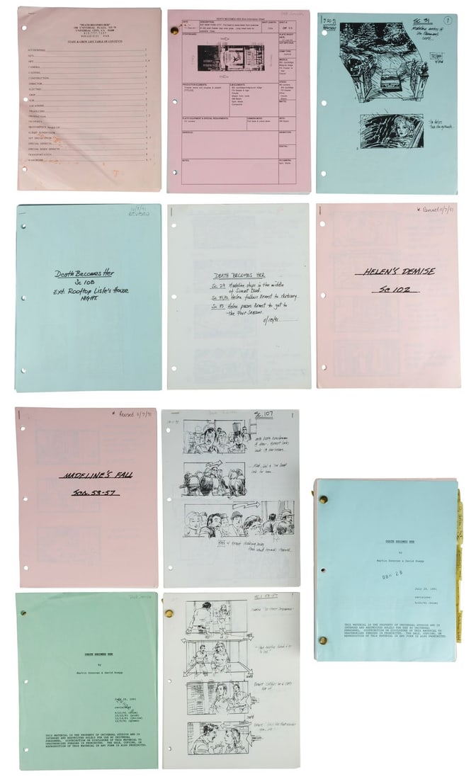 692. DEATH BECOMES HER (1992) - Dick Smith Collection: Personal Script, Revision Pages, and: B