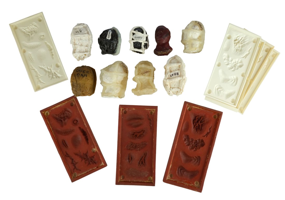 697. DICK SMITH - Dick Smith Collection: Set of Nine Celebrity "Small Head" Molds with Three Horror: Bidding for this lot will end on Thursday, August 27th. The auction will begin at 9:30 AM (PDT) / 12:30 PM (EDT) / 5:30 PM (GMT) and lots are sold sequentially via live auctioneer; tune in to the live
