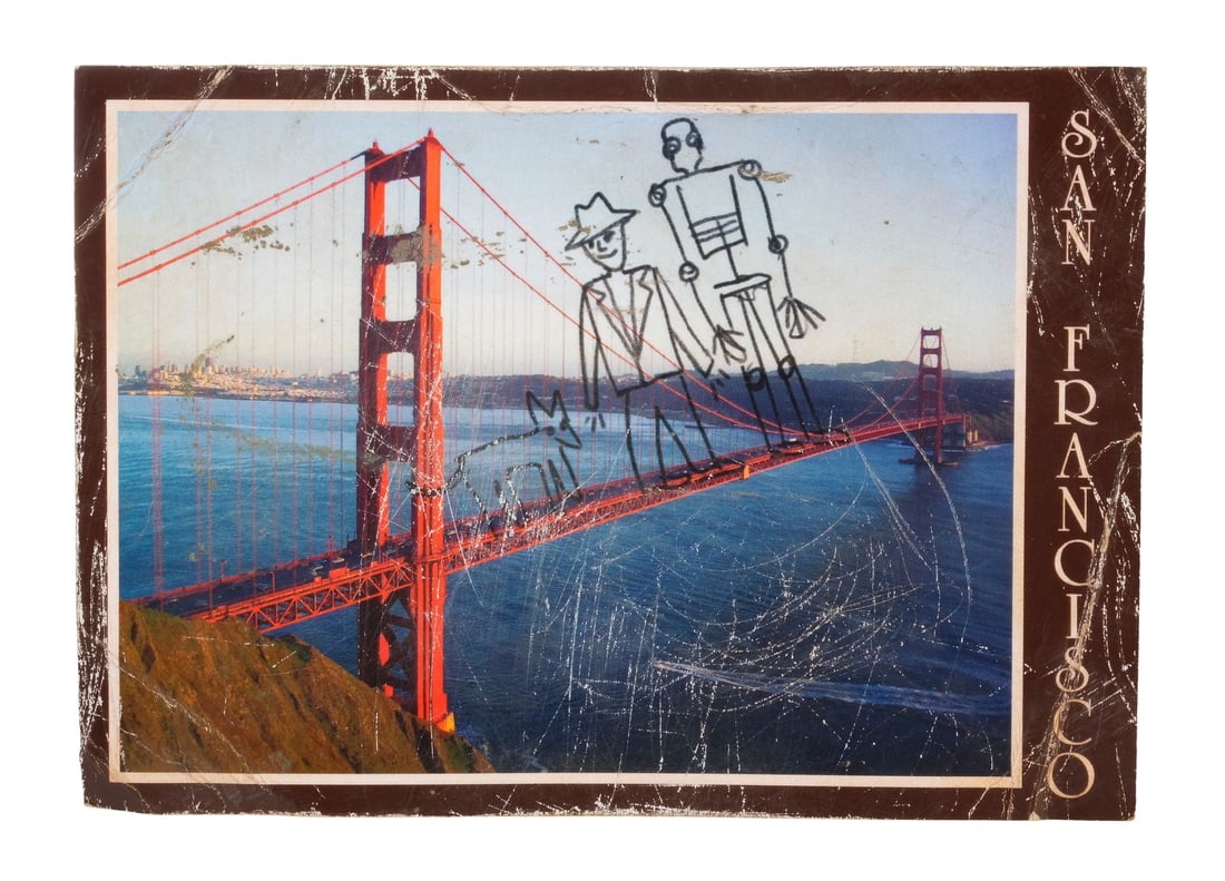 739. FINCH (2021) - Finch Weinberg's (Tom Hanks) Distressed Golden Gate Bridge Postcard with Jeff's: B