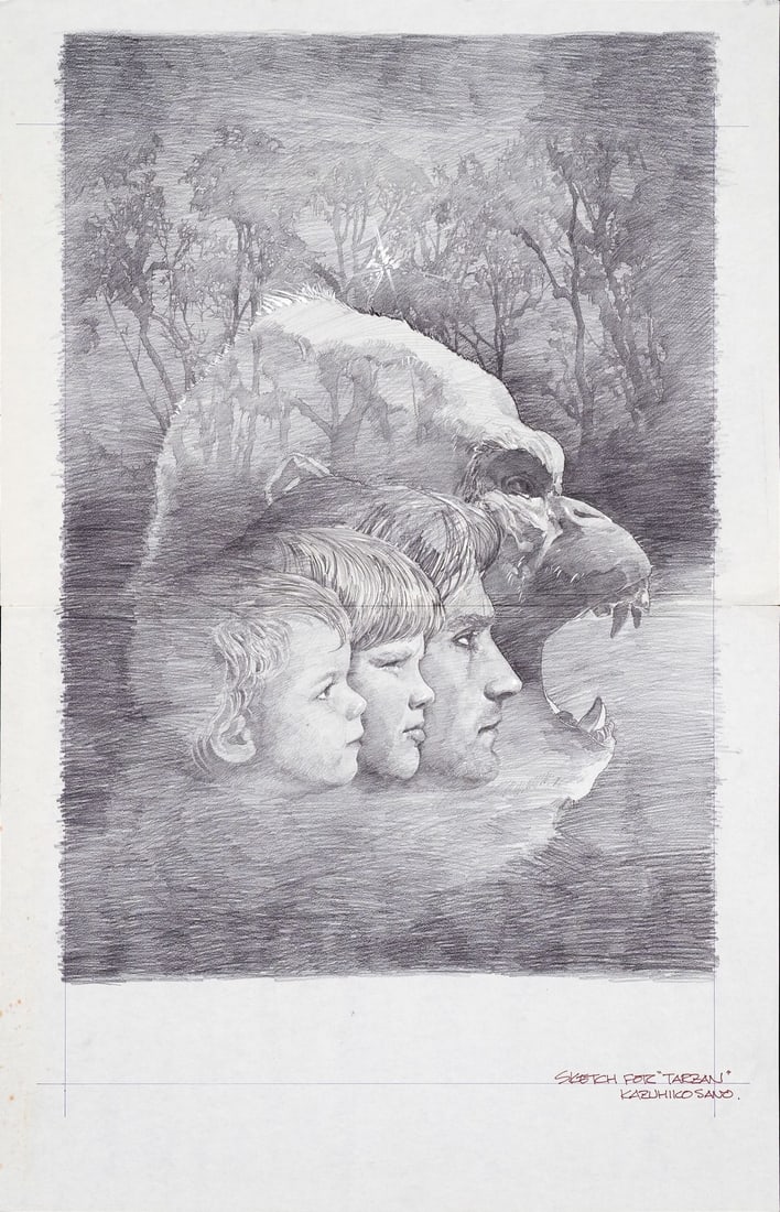 812. GREYSTOKE: THE LEGEND OF TARZAN, LORD OF THE APES (1984) - Hand-Drawn Kazuhiko Sano Concept: B