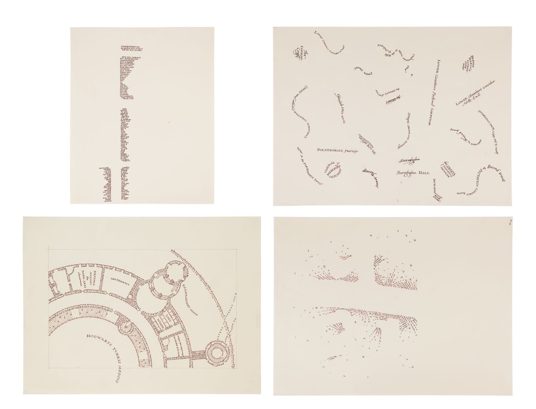 832. HARRY POTTER AND THE PRISONER OF AZKABAN (2004) - Screen-Matched Hand-Drawn Marauder's Map: B