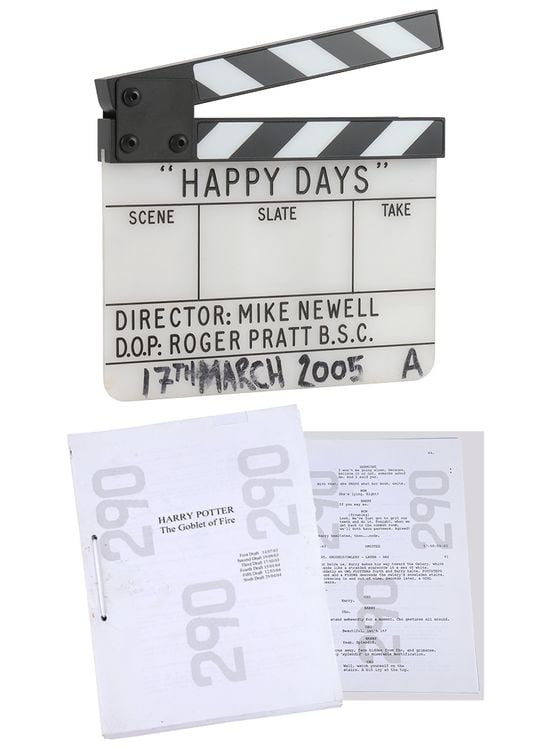 835. HARRY POTTER AND THE GOBLET OF FIRE (2005) - Working Title Clapperboard and Bound Script: B