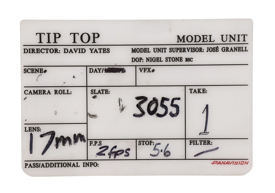 839. HARRY POTTER AND THE ORDER OF THE PHOENIX (2007) - Model Unit Clapperboard Slate: B