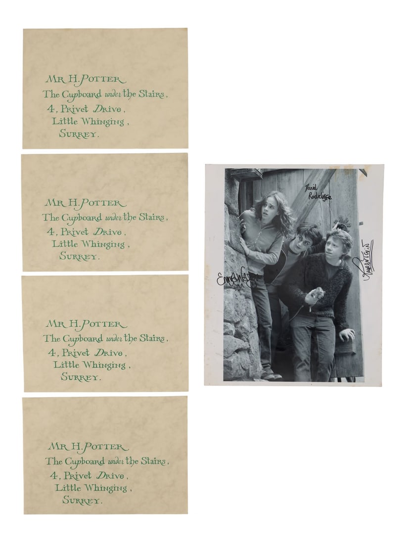 843. HARRY POTTER SERIES (2001 - 2011) - Set of Four Hogwarts Acceptance Envelopes with Printed: B
