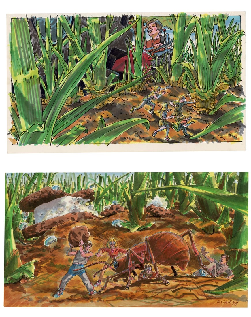 851. HONEY, I SHRUNK THE KIDS (1989) - Pair of Hand-Painted Martin A. Kline Antie and Lawnmower: B