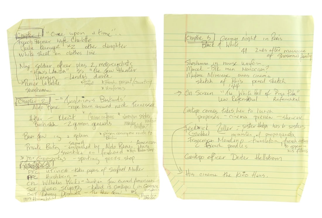 883. INGLOURIOUS BASTERDS (2009) - Annotated Final Draft Script and Handwritten Notes - 11