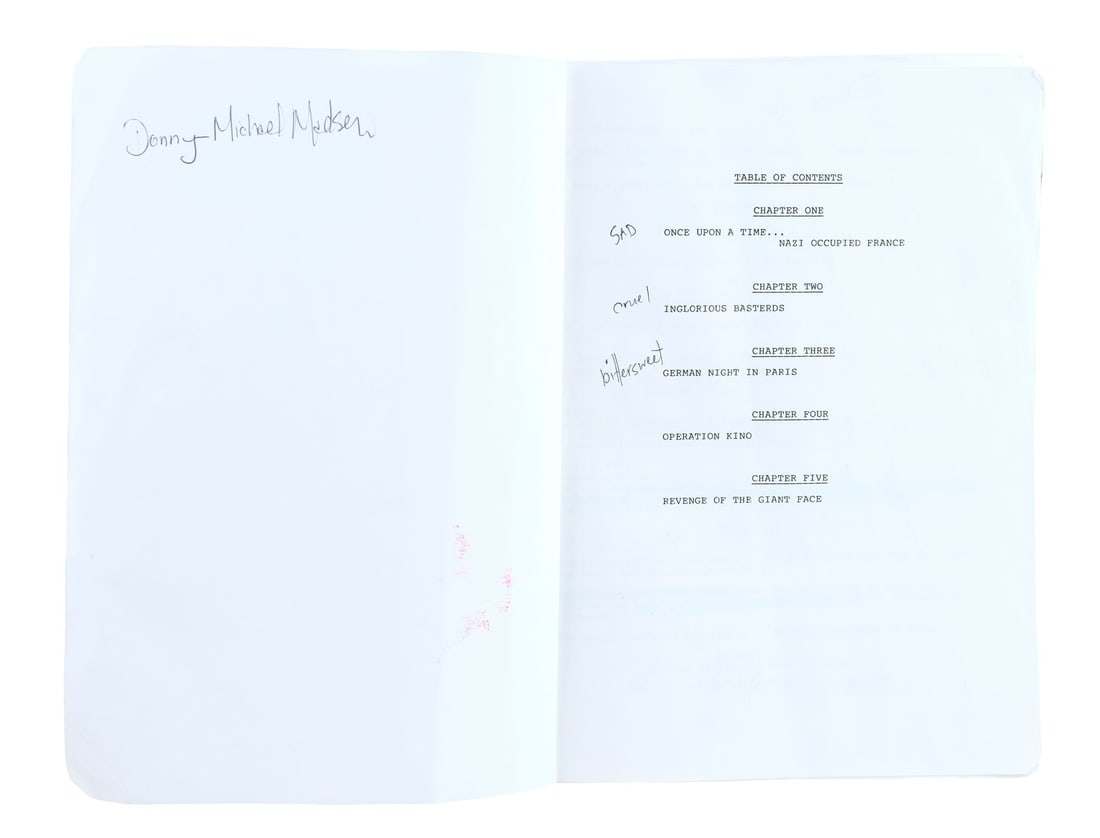 883. INGLOURIOUS BASTERDS (2009) - Annotated Final Draft Script and Handwritten Notes - 3