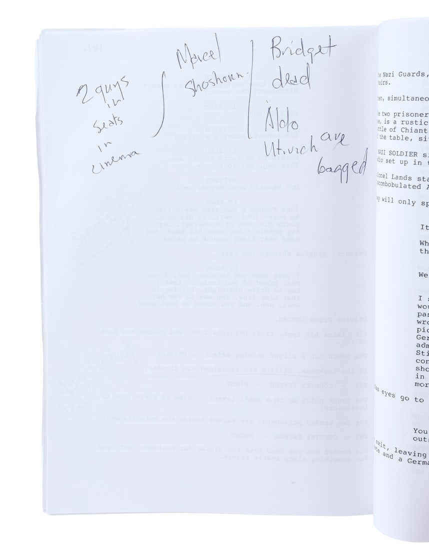 883. INGLOURIOUS BASTERDS (2009) - Annotated Final Draft Script and Handwritten Notes - 8