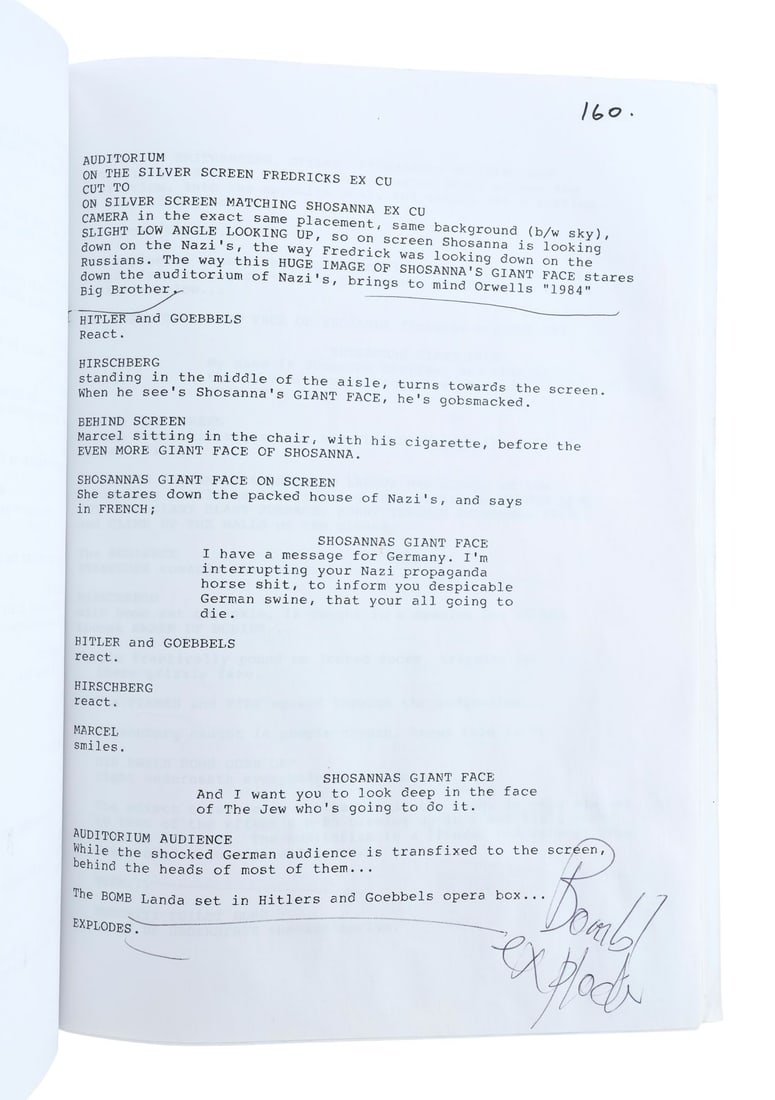 883. INGLOURIOUS BASTERDS (2009) - Annotated Final Draft Script and Handwritten Notes - 9