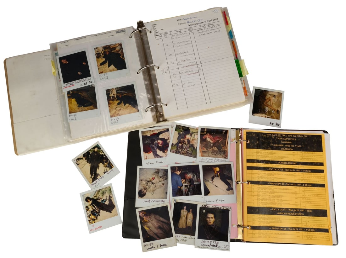 902. JOHN CARPENTER'S VAMPIRES (1998) - Pair of Wardrobe and Schedule Continuity Binders: B