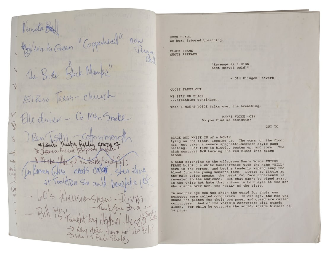 924. KILL BILL: VOLUME 1 (2003), KILL BILL: VOLUME 2 (2004) - Hand-Annotated Bound Script - 4