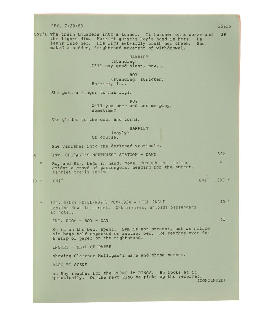 1004. THE NATURAL (1984) - Annotated Final Draft Script - 4