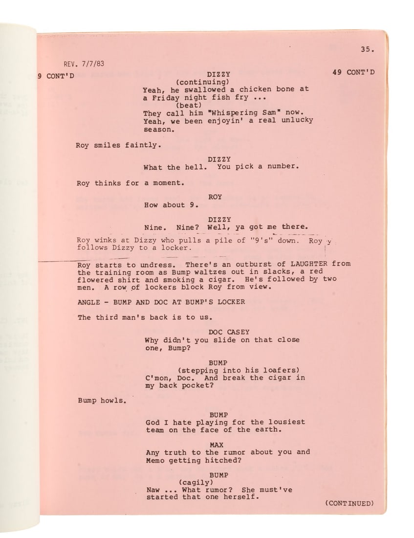1004. THE NATURAL (1984) - Annotated Final Draft Script - 5