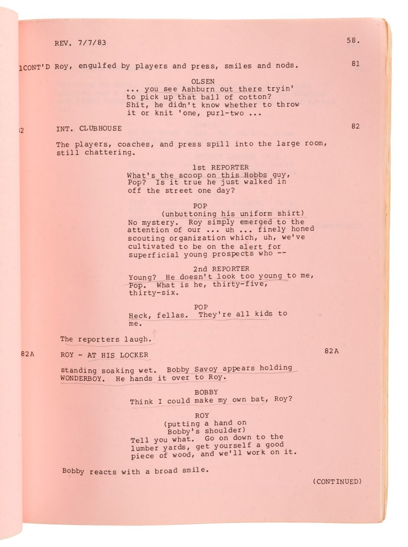 1004. THE NATURAL (1984) - Annotated Final Draft Script - 6