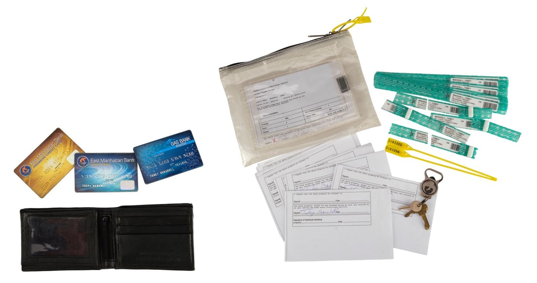 1005. NEED FOR SPEED (2014) - Tobey Marshall's (Aaron Paul) Wallet and Keys with 12 ID Bracelets: B