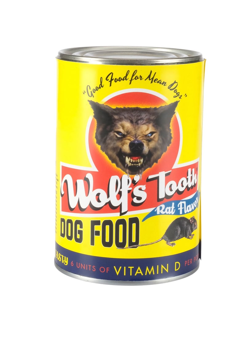 1016. ONCE UPON A TIME... IN HOLLYWOOD (2019) - Wolf's Tooth "Rat Flavor" Dog Food Can: B