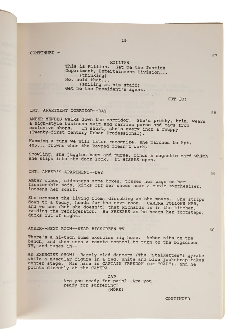 1098. THE RUNNING MAN (1987) - Hand-Marked Bound Final Draft Script - 5