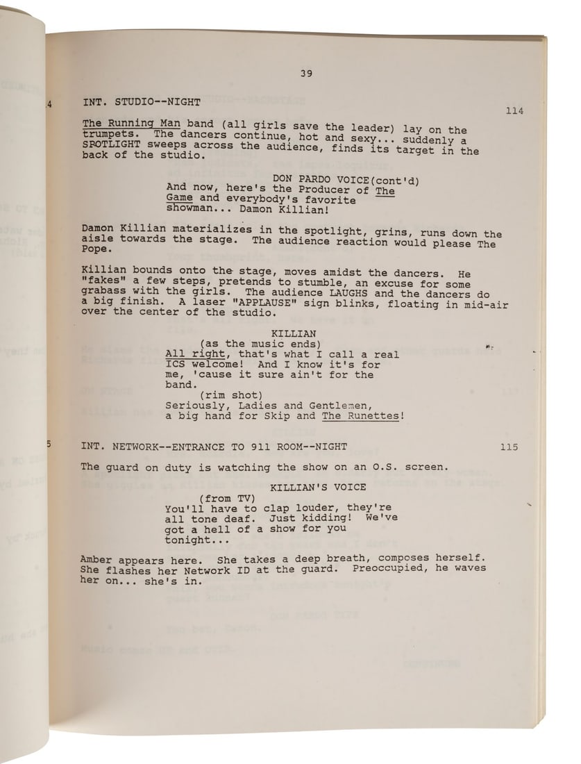 1098. THE RUNNING MAN (1987) - Hand-Marked Bound Final Draft Script - 6