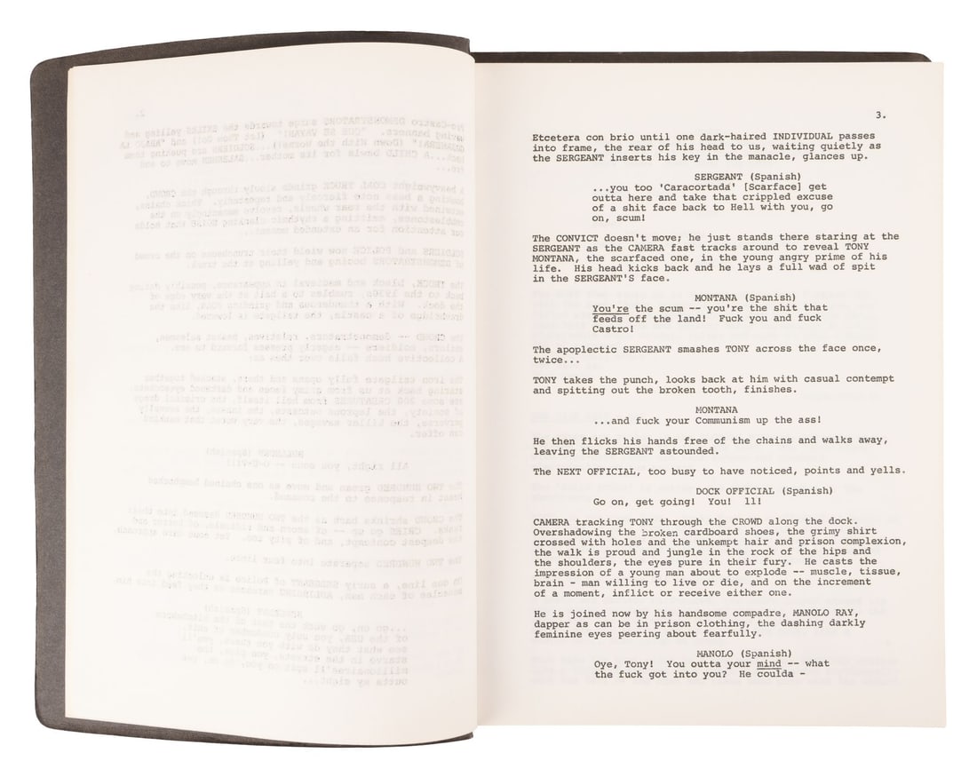 1104. SCARFACE (1983) - Bound Production Script - 4