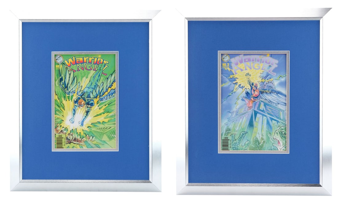 1132. SMALLVILLE (T.V. SERIES, 2001 - 2011) - Pair of Framed Warrior Angel Comics: B