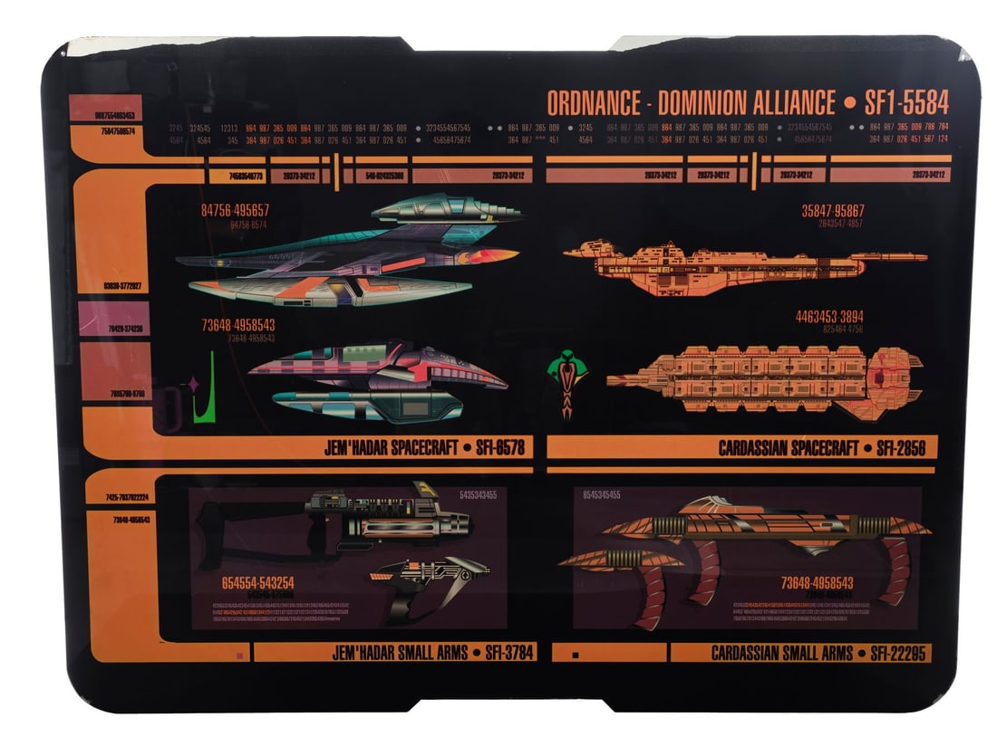 1166. STAR TREK: DEEP SPACE NINE (T.V. SERIES, 1993 - 1999) - Large LCARS Display of Dominion: B
