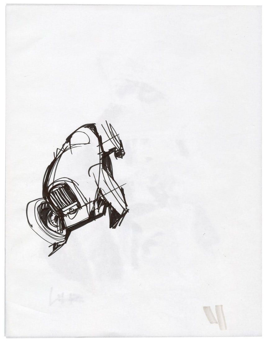 1302. WALL-E (2008) - Hand-Drawn Jay Shuster WALL-E Nesting Concept Sketch - 2