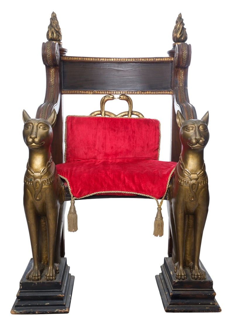 1352. CLEOPATRA (1963) - Planet Hollywood Collection: Julius Caesar's (Rex Harrison) Wooden Throne: B