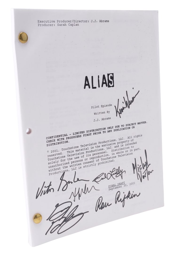 2005. ALIAS (T.V. SERIES, 2001 - 2006) - Cast-Autographed Final Draft "Pilot" Script: B