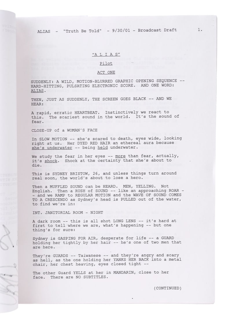 2005. ALIAS (T.V. SERIES, 2001 - 2006) - Cast-Autographed Final Draft "Pilot" Script - 3
