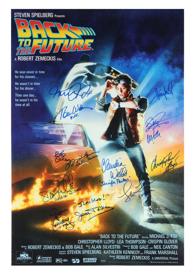 2017. BACK TO THE FUTURE (1985) - Michael J. Fox, Christopher Lloyd, Huey Lewis, Bob Gale and: B